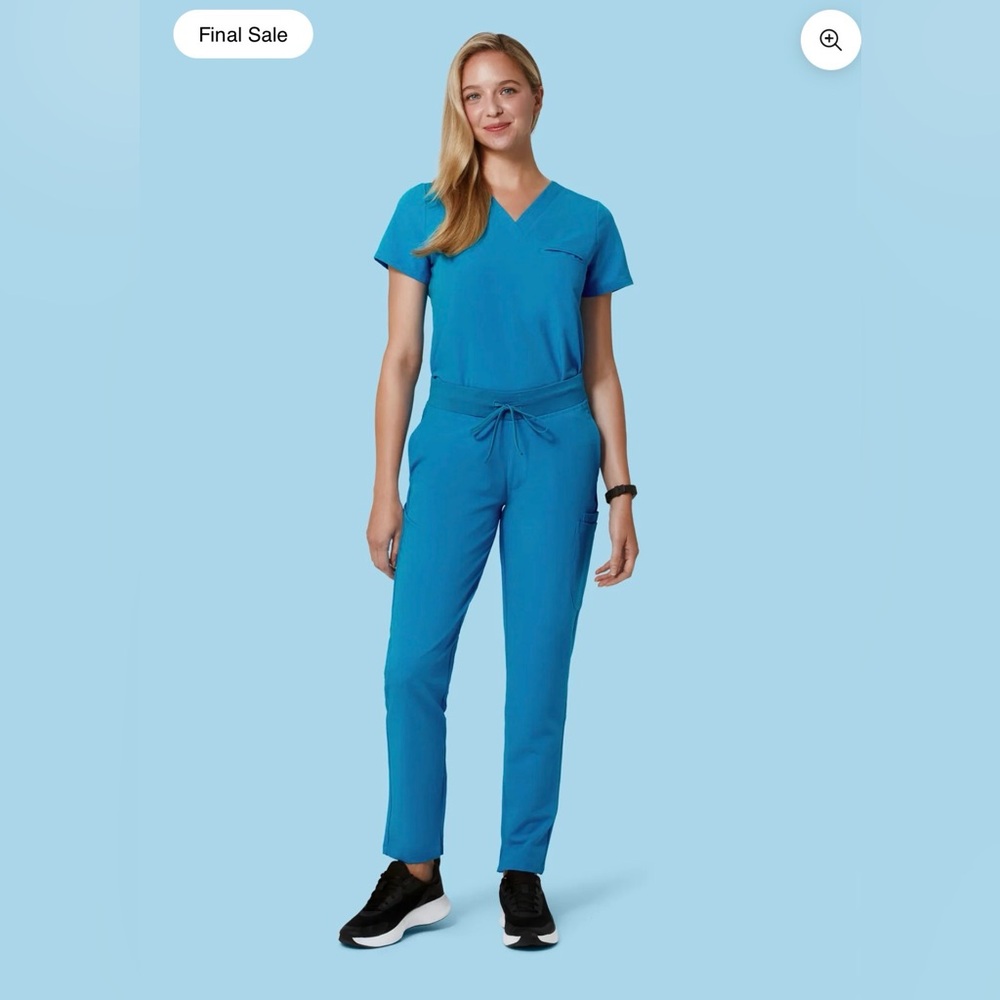 Mandala scrubs 6 Pocket Slim Pants Electric Blue medium tall